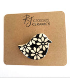 RJ Crosses Ceramic Brooch - Birds