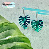 Mintcloud Earrings - Medium Monstera Leaf Dangles