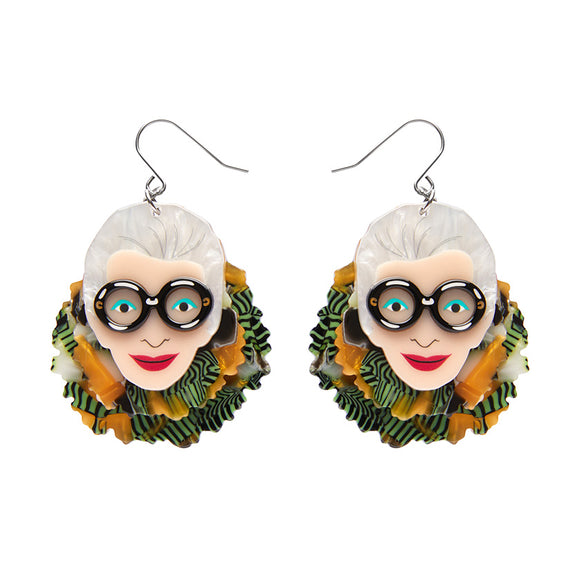 Erstwilder Iris Apfel - Adorned in Feathers Iris Drop Earringsfrom have you met charlie, a unique gift shop in adelaide south australia