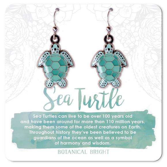 Botanical Bright Dangle Earrings - Sea Turtle available at Have You Met Charlie?, a unique gift store in Adelaide, South Australia.