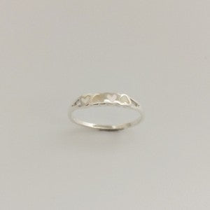 Sterling Silver Stacker Ring - White Hearts. Sold at Have You Met Charlie?, a unique gift store located in Adelaide, South Australia.