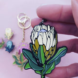 Patch Press protea keychains from Have You Met Charlie? a gift shop with unique Australian handmade gifts in Adelaide, South Australia