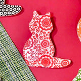 RJ Crosses Ceramic Brooch - Multi Coloured Cats