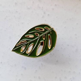 green monstera leaf enamel pin by patch press from have you met charlie a gift shop with Australian unique handmade gifts in Adelaide South Australia