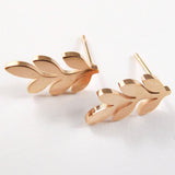 Rose Gold simple stainless steel leaf earrings from have you met charlie a unique gift shop in adelaide south australia