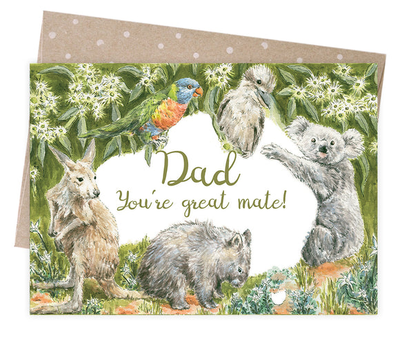 Earth Greetings Card - Dad's Mates from have you met charlie a gift shop with Australian unique handmade gifts in Adelaide South Australia