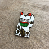lucky maneki cat Amar and Riley cute enamel animal pins from have you met charlie a gift shop with australian unique hand made gifts in adelaide south australia