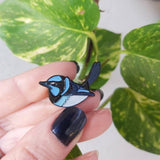 Patch Press enamel pin - Fairy Wren. Sold at Have You Met Charlie?, a unique handmade gift shop in Adelaide, South Australia.