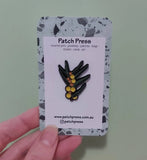 Patch Press enamel pin - wattle. Sold at Have You Met Charlie?, a unique handmade gift shop in Adelaide, South Australia.