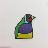 gouldian finch iron on patch by patch press from have you met charlie a gift shop with Australian unique handmade gifts in Adelaide South Australia