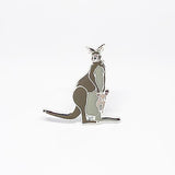 Red Parka kangaroo enamel pin from have you met charlie a gift shop with Australian unique handmade gifts in Adelaie South Australia
