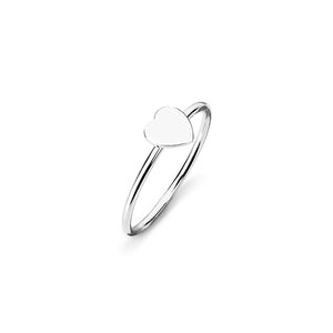 Sterling Silver stacker ring with glossy heart. Also available in Rose Gold plated Sterling Silver from australian gift store have you met charlie unique handmade gifts