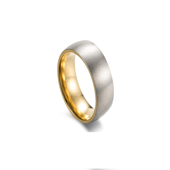 Stainless Steel Men's Ring - Silver Gold Internal, sold at Have You Met Charlie?, a unique gift store in Adelaide, South AUstralia.