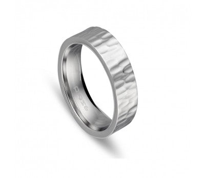 Stainless Steel Men's Ring - Steel Ring with Indent Pattern, sold at Have You Met Charlie?, a unique gift store in Adelaide, South Australia.