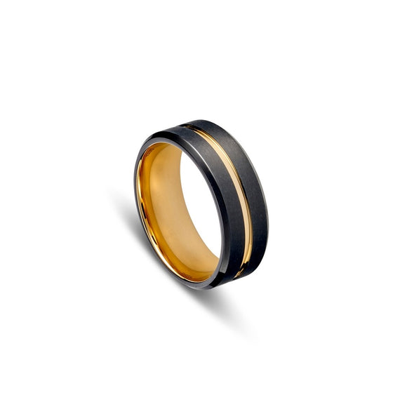 Stainless Steel Men's Ring - Black Gold Internal from have you met charlie a gift shop with Australian unique handmade gifts in Adelaide South Australia