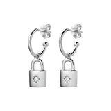 Sterling Silver Earrings - Locket Charm 3/4 Hoop*