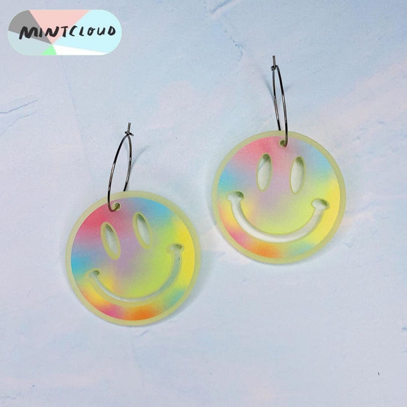 Mintcloud Earrings - Rainbow Happy Face*