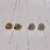 Stainless Steel Studs- Shiny Monstera- from Have You Met Charlie? a gift shop with Australian unique handmade gifts in Adelaide, South Australia