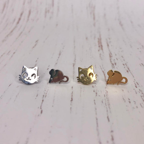 Stainless Steel Earrings - Large Cat & Mouse from have you met charlie a gift shop with Australian unique handmade gifts in Adelaide South Australia