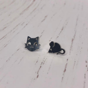 Stainless Steel Earrings - Large Cat & Mouse from have you met charlie a gift shop with Australian unique handmade gifts in Adelaide South Australia