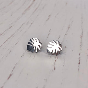 Stainless Steel Studs- Shiny Monstera- from Have You Met Charlie? a gift shop with Australian unique handmade gifts in Adelaide, South Australia