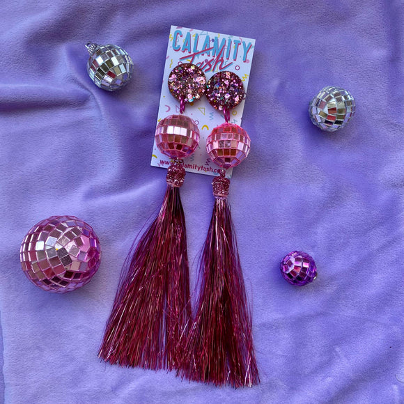 Calamity Tash - Disco Tassel Earrings. Sold at Have You Met Charlie?, a gift store located in Adelaide, South Australia
