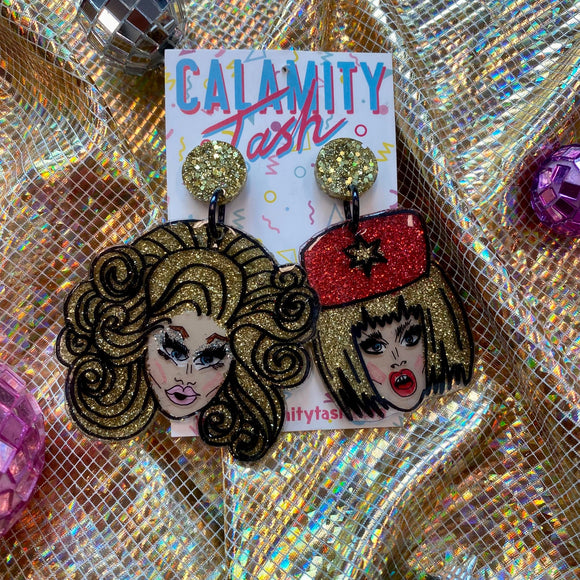 Calamity Tash - Trixie & Katya Earrings, Sold at Have You Met Charlie?, a unique gift shop located in Adelaide, South Australia.