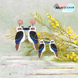 Mintcloud & Little Harlequin Studio Collaboration Earrings - Kevin The Kookaburra Dangles