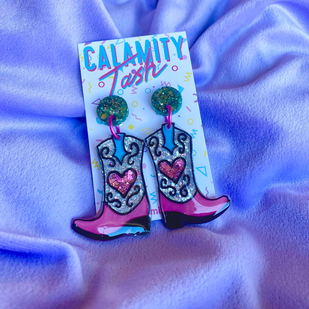 Calamity Tash - Cowboy Boot Earrings Various available at Have You Met Charlie? a unique gift store in Adelaide, South Australia.