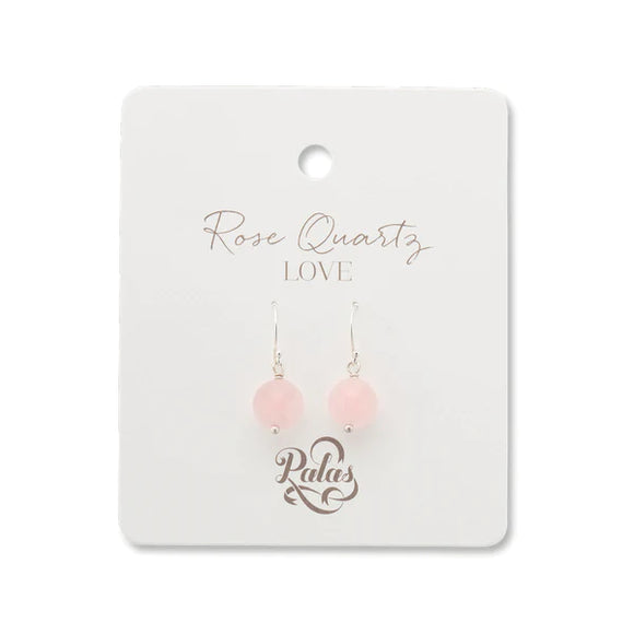 Palas Jewellery - Rose Quartz Healing Gem Earrings, sold at Have You Met Charlie?, a unique gift store in Adelaide, SOuth Australia.