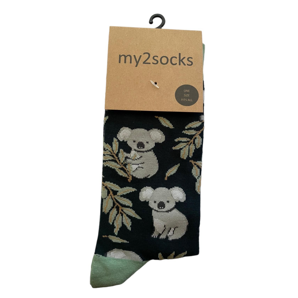 My2Socks Socks - Green Koala, sold at Have You Met Charlie?, a unique gift store in Adelaide, South Australia.