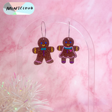 Mintcloud Christmas Earrings - Gingerbread People Painted