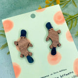 Mintcloud & Little Harlequin Studio Collaboration Earrings - Percy The Platypus Studs