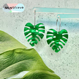 Mintcloud Earrings - Medium Monstera Leaf Dangles