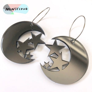 Mintcloud Earrings - Moon and Stars Dangle