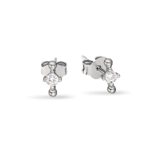 Sterling Silver Earrings - Ball and CZ Stud, Sold at Have You Met Charlie?, a unique gift shop located in Adelaide, South Australia.