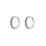 Sterling Silver Sleepers - Sapphire CZ Studded