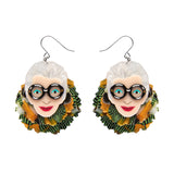Erstwilder Iris Apfel - Adorned in Feathers Iris Drop Earringsfrom have you met charlie, a unique gift shop in adelaide south australia