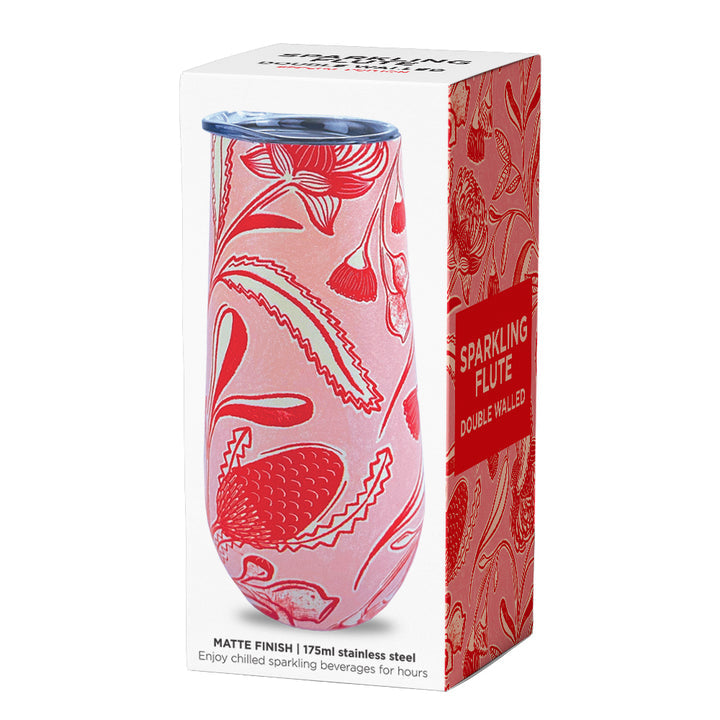 Annabel Trends Sparkling Double Walled Flute - Trailing Natives available at Have You Met Charlie?, a unique gift store in Adelaide, a unique gift store in Adelaide, South Australia.