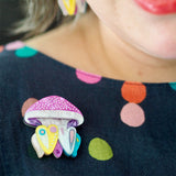 Erstwilder x Pete Cromer Sea life - The Whimsical White Spotted Jellyfish Brooch from have you met charlie a gift shop in Adelaide south Australian with unique handmade gifts