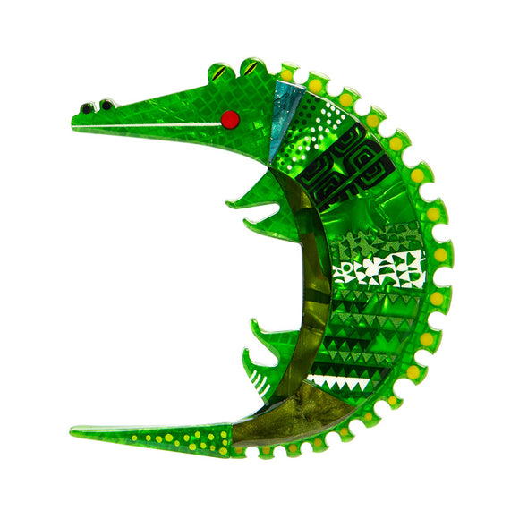 Erstwilder x Clare Youngs - A Crocodile Named Growl Brooch sold at Have You Met Charlie? a unique gift shop in Adelaide, South Australia