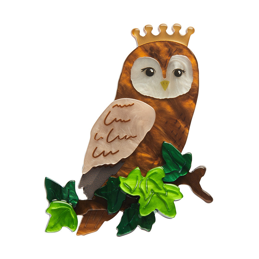 Erstwilder x Fleur Harris - Regal Woodland Owl Brooch, sold at Have You Met Charlie?, a unique gift store in Adelaide, South Australia.