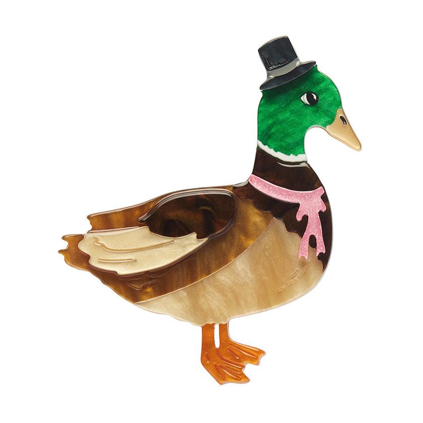 Erstwilder x Fleur Harris - Well-Dressed Duck Brooch, sold at Have You Met Charlie?, a unique gift store in Adelaide, South Australia.