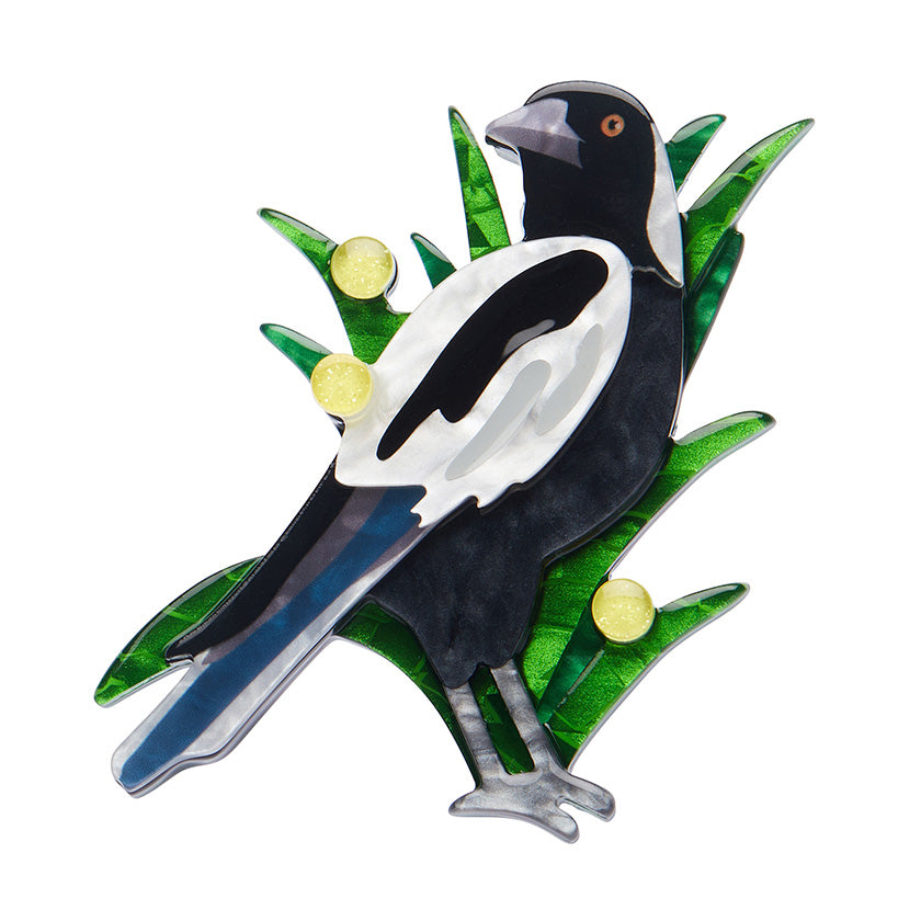 Erstwilder Australiana - Max the Magpie Brooch sold at Have You Met Charlie? a unique gift shop in Adelaide, South Australia