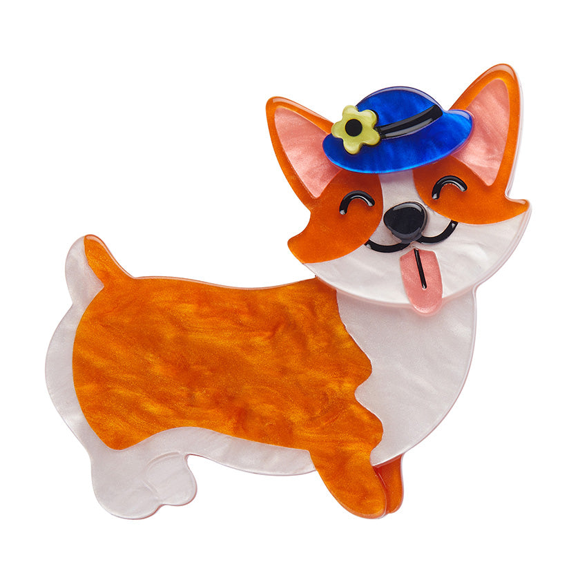 Erstwilder London Calling - Susan the Corgi brooch sold at Have You Met Charlie? a unique gift shop in Adelaide, South Australia