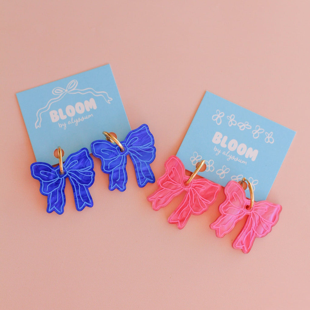Bloom By Alyssum - Eleanor Big Bow Hoop Earrings available at Have You Met Charlie?, a unique gift store in Adelaide, South Australia.