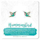 Botanical Bright Stud Earrings- Hummingbird