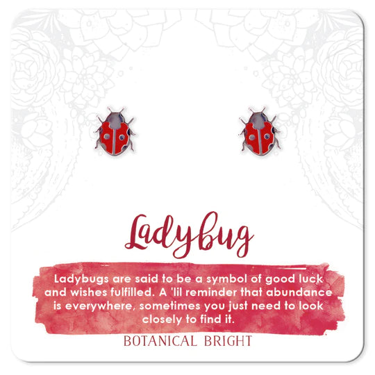 Botanical Bright Stud Earrings - Ladybug sold at Have you Met Charlie? a unique gift shop in Adelaide, South Australia