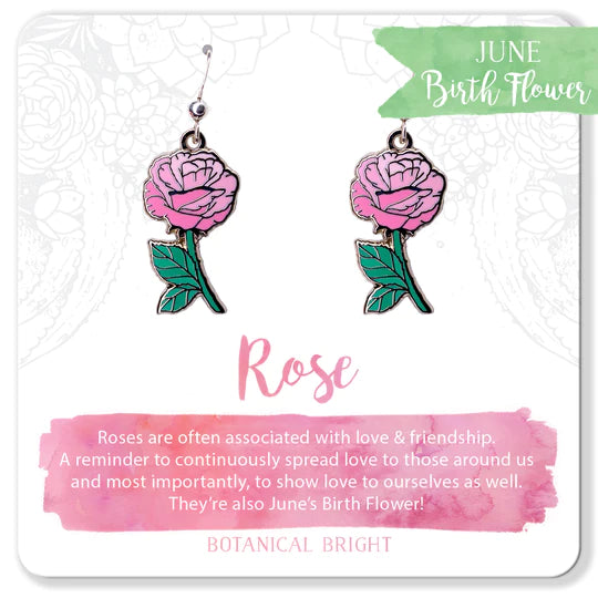 Botanical Bright Dangle Earrings - Rose sold at Have You Met Charlie? a unique gift shop in Adelaide, South Australia