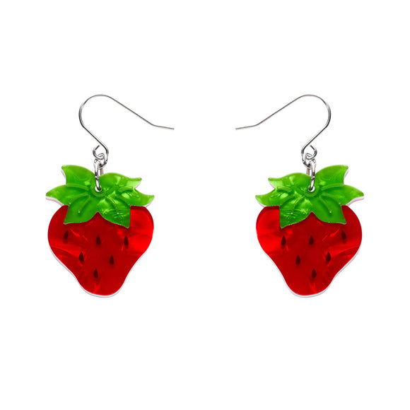 Erstwilder Strawberry Shortcake - Darling Strawberry Drop Earrings, sold at Have You Met Charlie?, a unique gift store in Adelaide, South Australia.